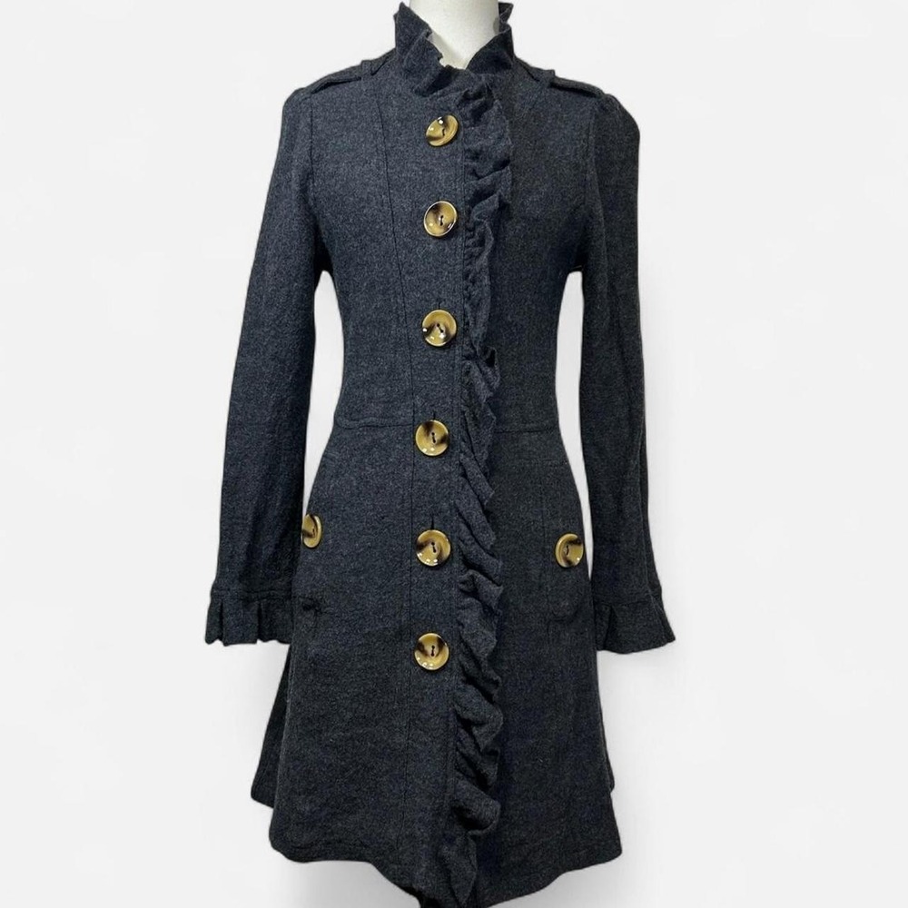 Luii Anthropologie Wool Trench Coat Women M Y2K Military Victorian Romantic Goth